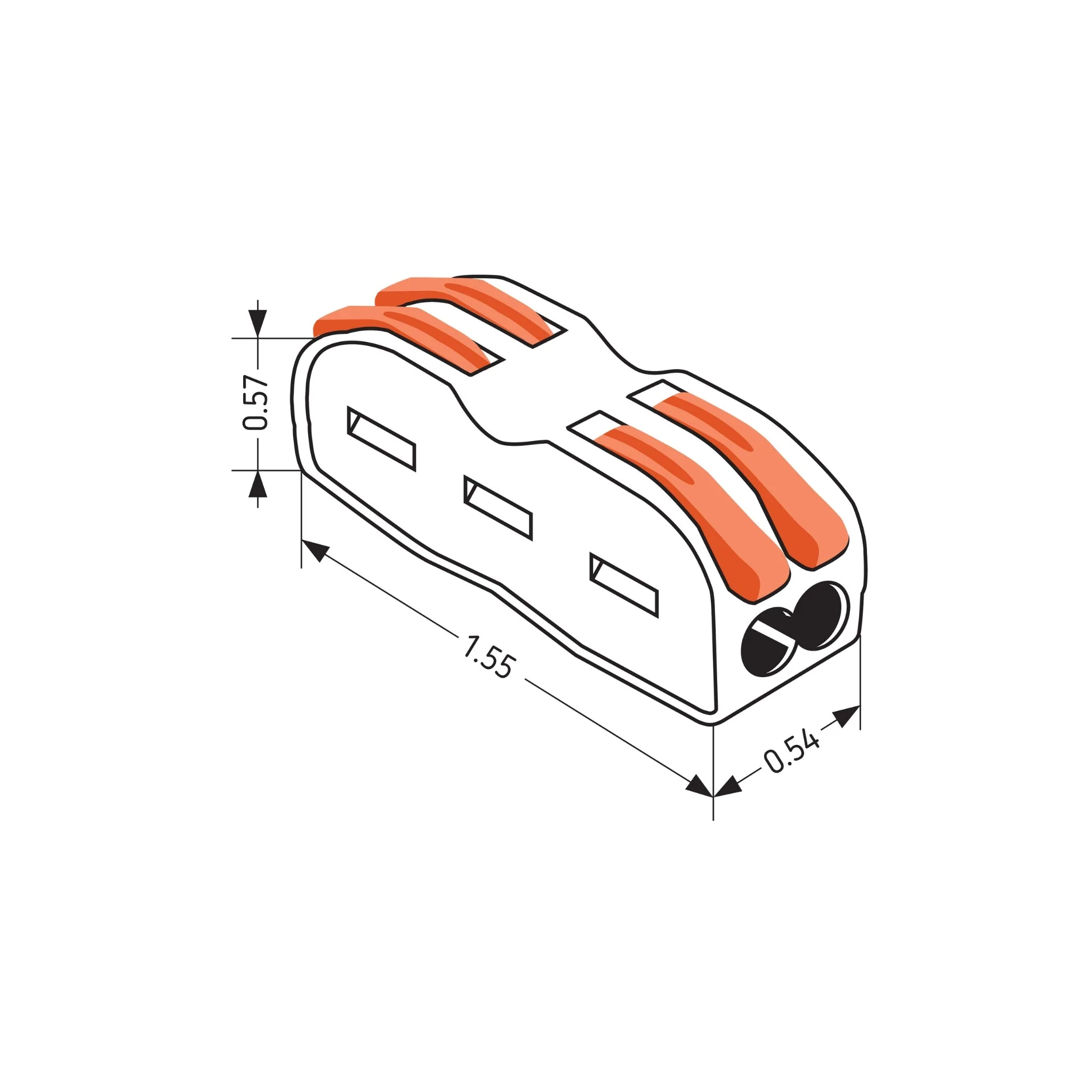 2-Way Reusable Pass-Through Wire Connector - 32A, 28-12 AWG - Image 3